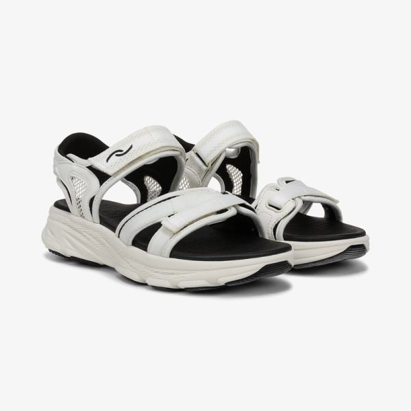 Ryka Devotion Max Sandal White/Black Mesh Fabric 7.5 W Arch Support