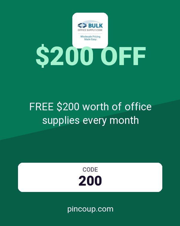 Bulk Office Supply coupon: FREE $200 worth of office supplies every month