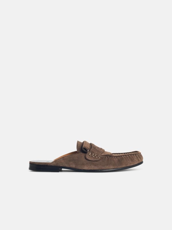 MARNI Brown Suede Sabots at VALICO