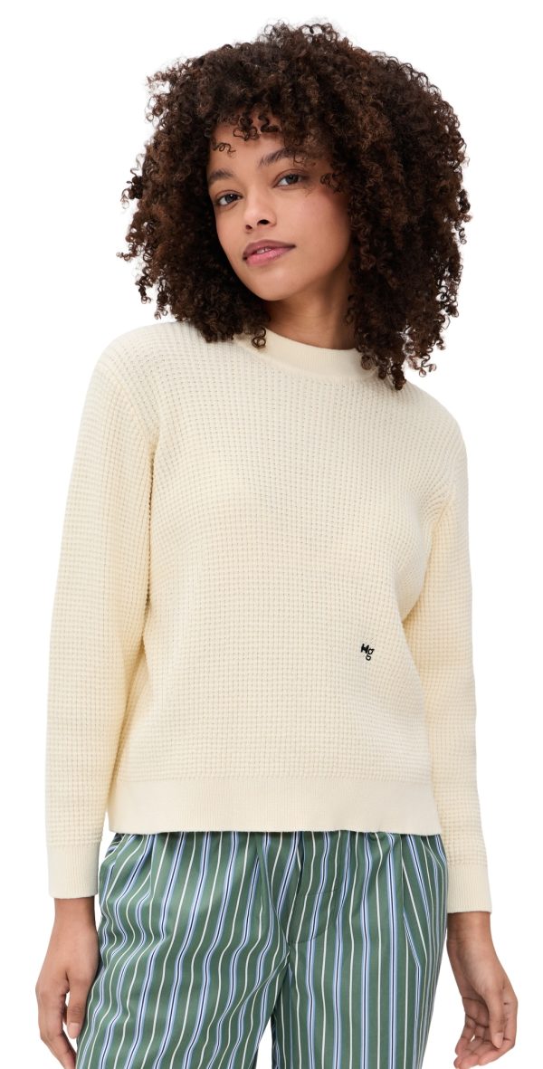 HOMMEGIRLS Waffle Knit Pullover Cream S at Shopbop