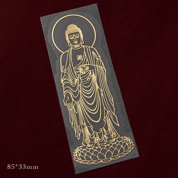 Buddha Stones 12 Chinese Zodiac Blessing Wealth Fortune Phone Sticker - Dog/Pig-Amitabha Buddha / Large at buddhastoneshop