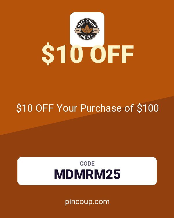 Best Cigar Prices coupon: $10 OFF Your Purchase of $100