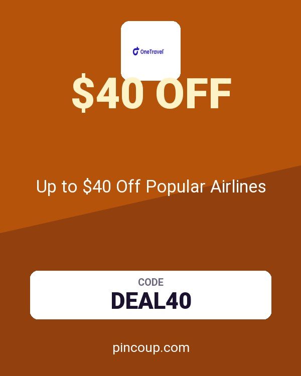OneTravel.com coupon: Up to $40 Off Popular Airlines