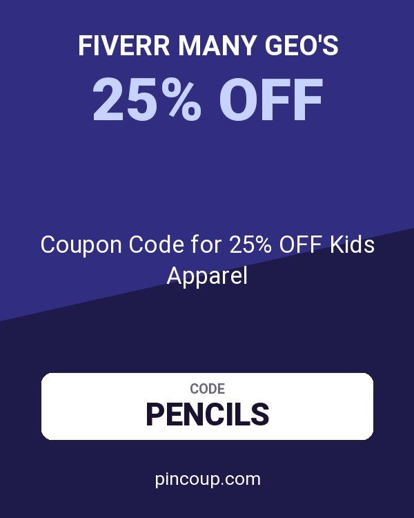 Fiverr Many GEO's: Coupon Code for 25% OFF Kids Apparel