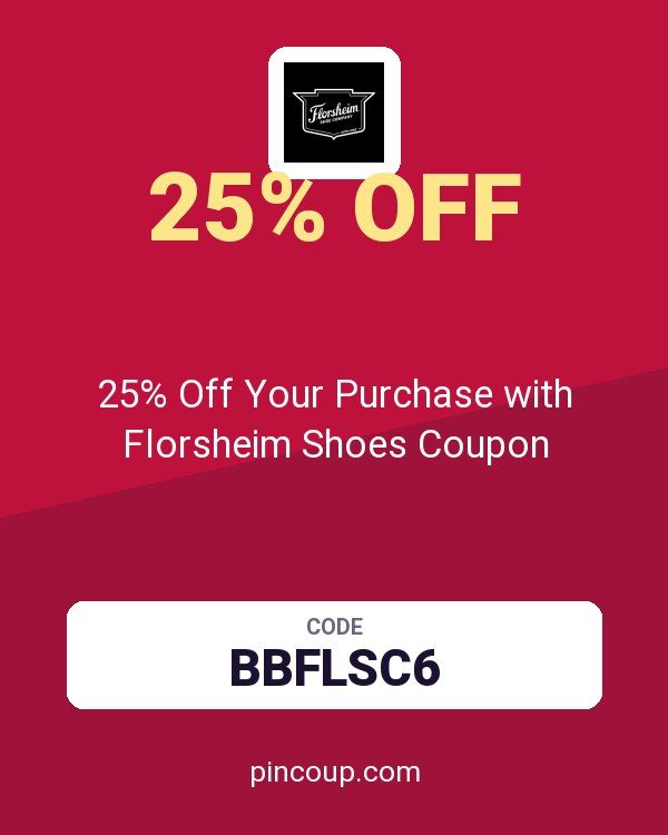 25% Off Your Purchase with Florsheim Shoes Coupon