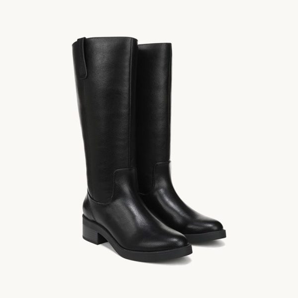 LifeStride Brinley Wide Calf Tall Boot (Black Faux Leather) 8.0 W