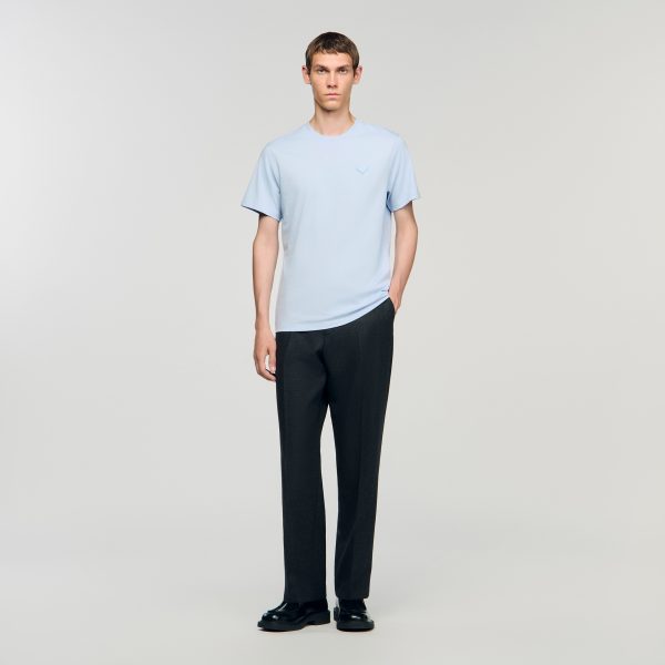T-shirt with heart patch at Sandro-Paris