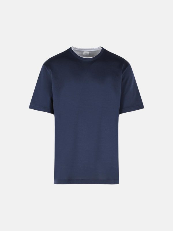 ELEVENTY Blue Cotton T-Shirt at VALICO