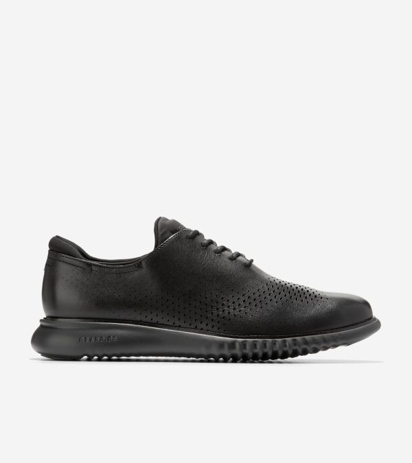 Cole Haan Men's 2.ZERØGRAND Laser Wingtip Oxford Shoes - Black Size 14