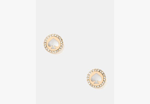Kate Spade Spot The Spade Pave Halo Spade Studs, gold at Kate Spade Outlet