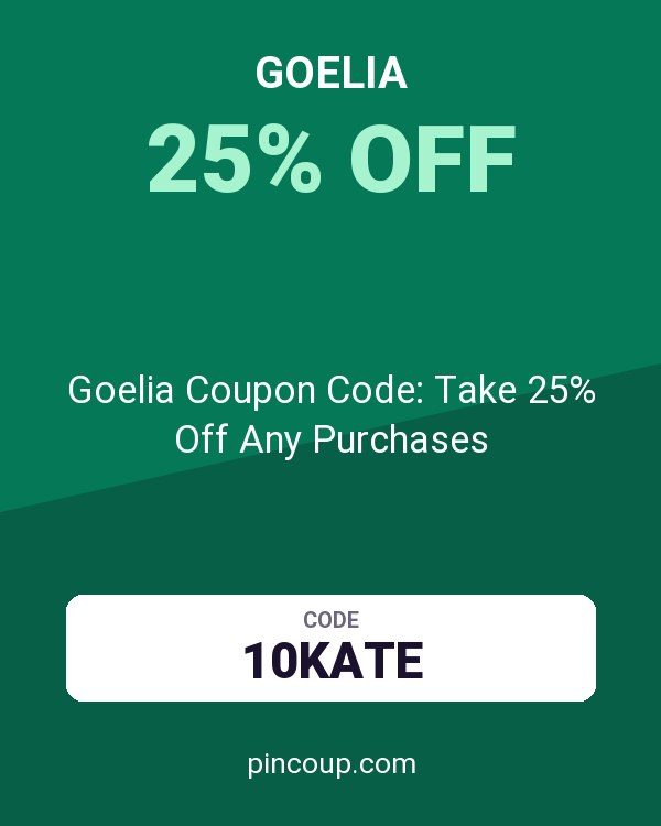 Goelia Coupon Code: Take 25% Off Any Purchases