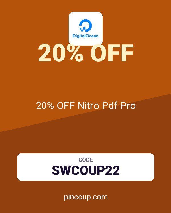 DigitalOcean coupon: 20% OFF Nitro Pdf Pro