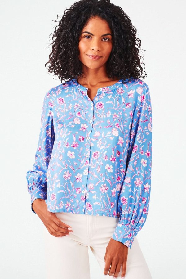 Delft Floral Sylvia Top at Roller Rabbit