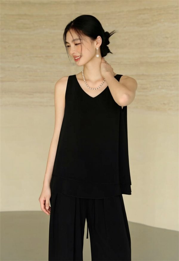Summer New plus Size Women's Tank Top Cover Belly Sleeveless Chiffon Vest Outerwear Fashionable Commute Style Loose Fit at AliExpress