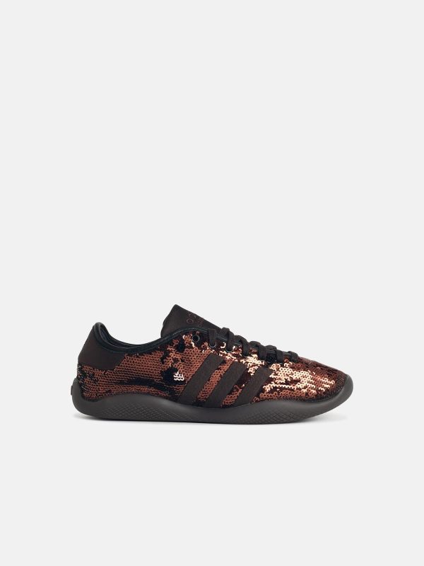 ADIDAS X WALES BONNER 'Karintha Sequin' Brown Fabric Sneakers at VALICO