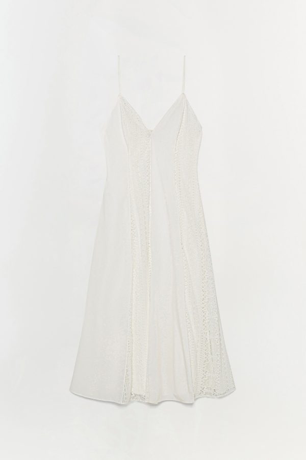 SIMKHAI Women's Mina Lace Midi Dress in White, Size 00