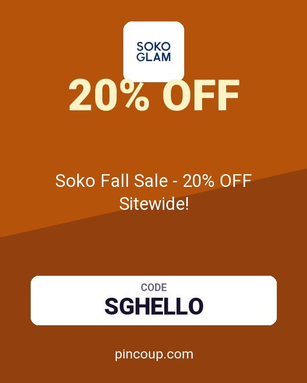 Soko Glam coupon: Soko Fall Sale - 20% OFF Sitewide!