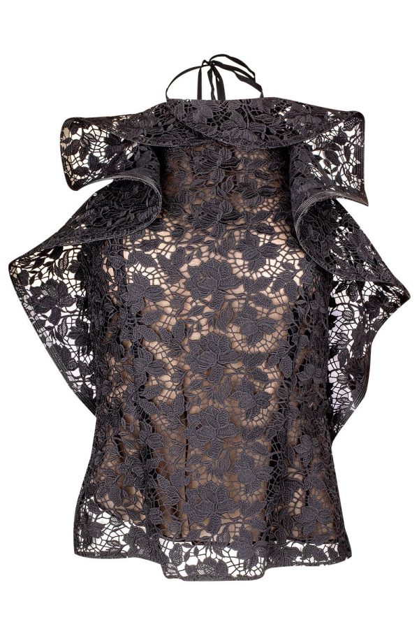 Halter Neck Ruffle Blouse at Marissa Collections