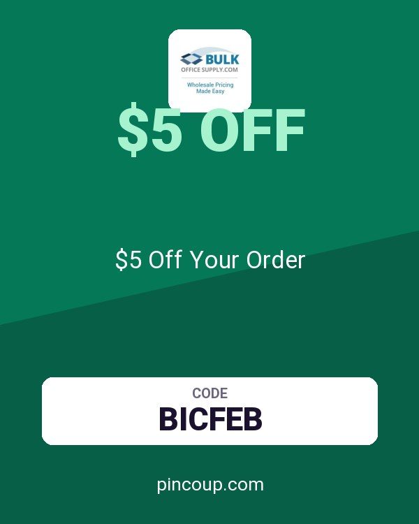 Bulk Office Supply coupon: $5 Off Your Order