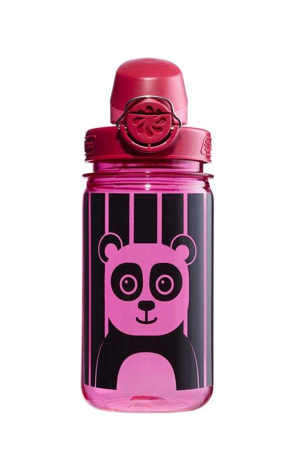 12oz On-The-Fly Kids Lock-Top Bottle with Graphics (Graphic: Striped Panda) at Nalgene