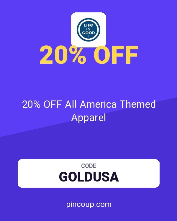 Life is Good coupon: 20% OFF All America Themed Apparel
