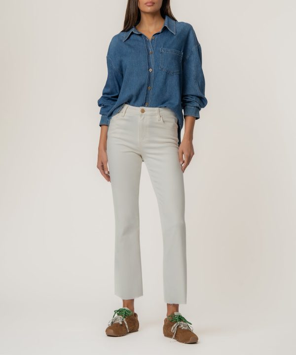 Kelsey High Rise Ankle Flare, Petite in Ecru at Kut from the Kloth