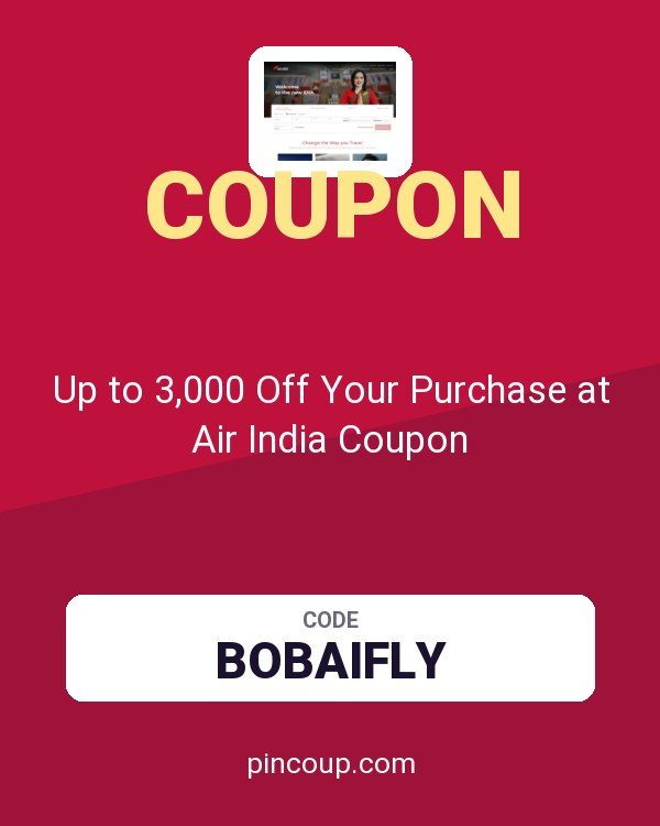 Up to 3,000 Off Your Purchase at Air India Coupon