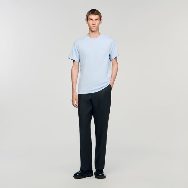 T-shirt with heart patch at Sandro-Paris
