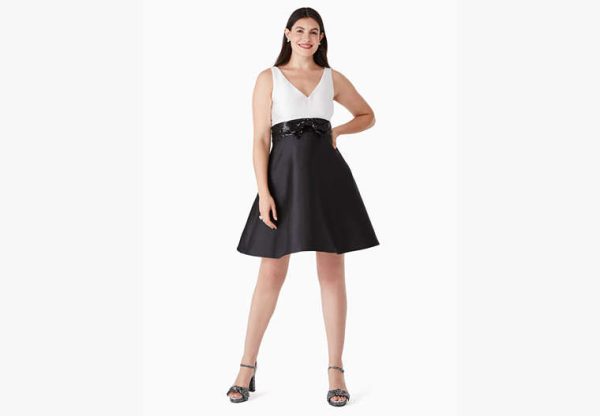 Kate Spade Sequin Bow Fit-And-Flare Dress, Black - 2 at Kate Spade Outlet