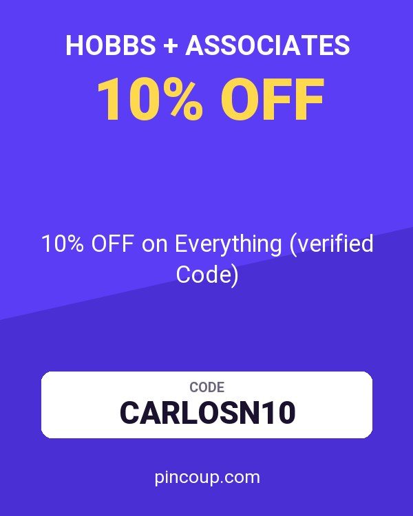 Hobbs + Associates coupon: 10% OFF on Everything (verified Code)