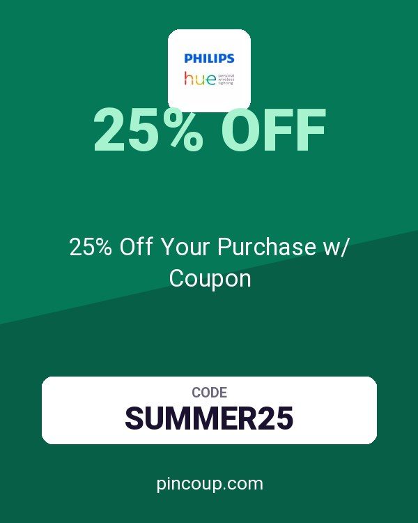 Philips Hue: 25% Off Your Purchase w/ Coupon