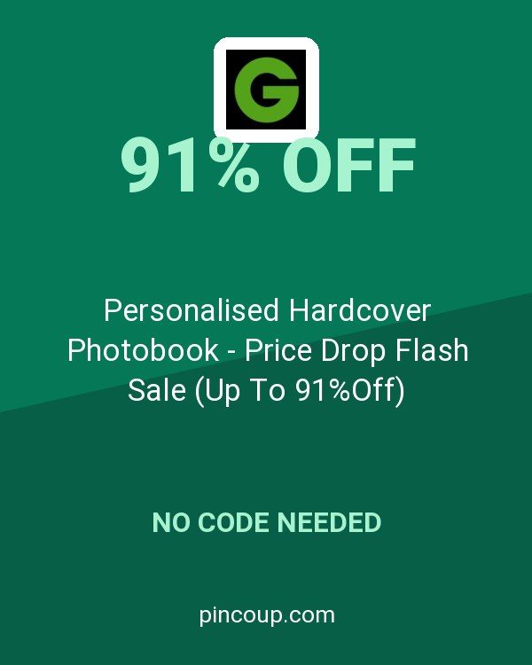 Groupon AU coupon: Personalised Hardcover Photobook - Price Drop Flash Sale (Up To 91%Off)