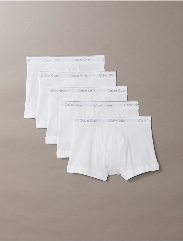 Calvin Klein Men's Cotton Classics 5-Pack Trunk - White - L