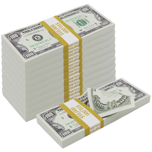 $100,000 Full Print 1990 Series Stacks at Prop Money Inc.