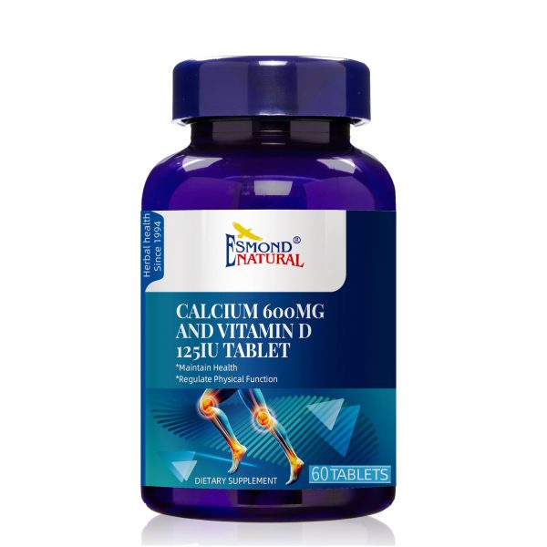 Calcium 600mg and Vitamin D 125IU (Maintain Health, Regulate Physical Function), USA, FDA, GMP, NPAC-60 Tablets at Esmond Natural