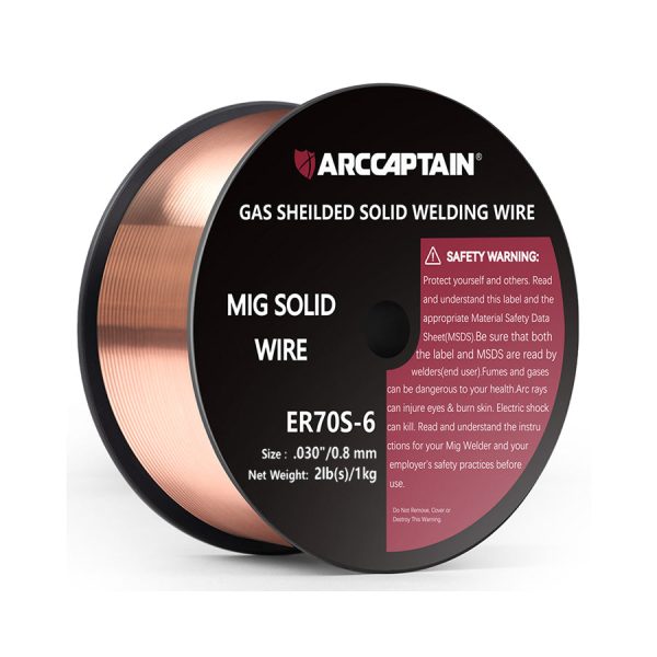 Arccaptain 2 Lbs ER70S-6 MIG Welding Wire Gas Solid Wire - 2 LBS 0.030” ER70S-6