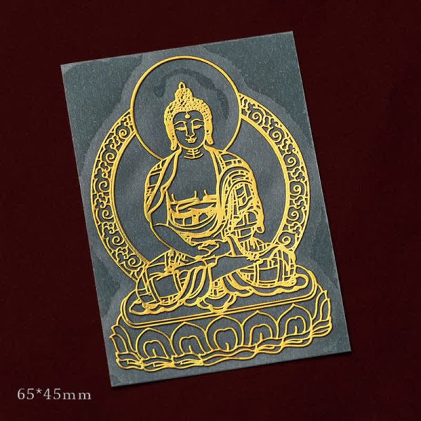 Buddha Stones 12 Chinese Zodiac Blessing Wealth Fortune Phone Sticker - Goat/Monkey-Tathagata / Small at buddhastoneshop