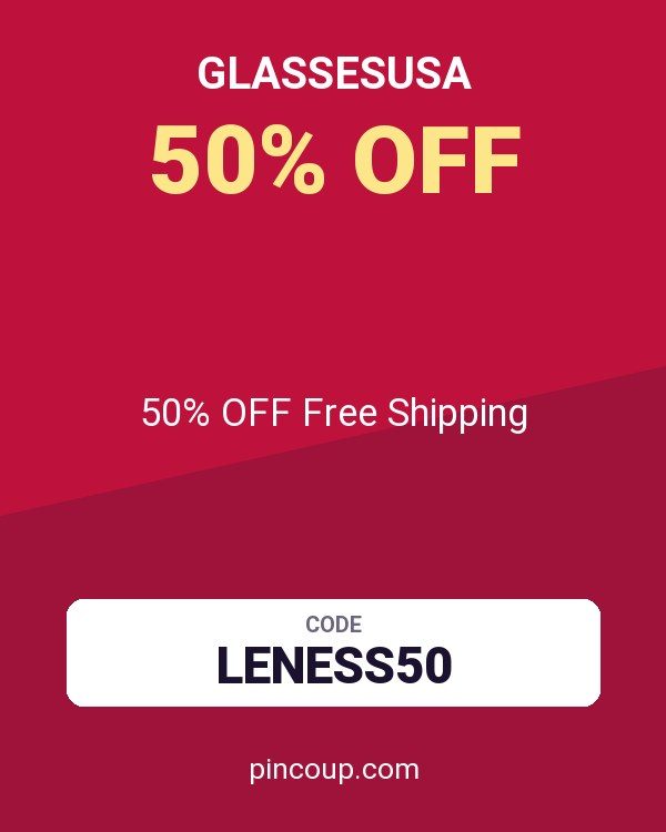GlassesUSA coupon: 50% OFF Free Shipping