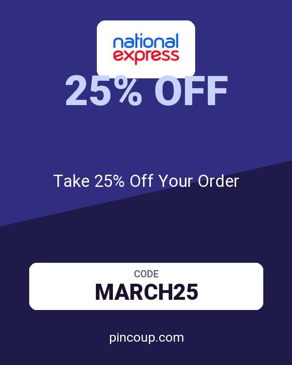 National Express coupon: Take 25% Off Your Order
