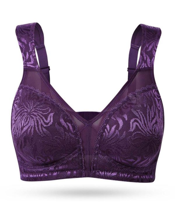 Vibecurve® Full Coverage Non Padded Wireless Bra Plus Size Minimizer Bras, Purple · 38(85) · B