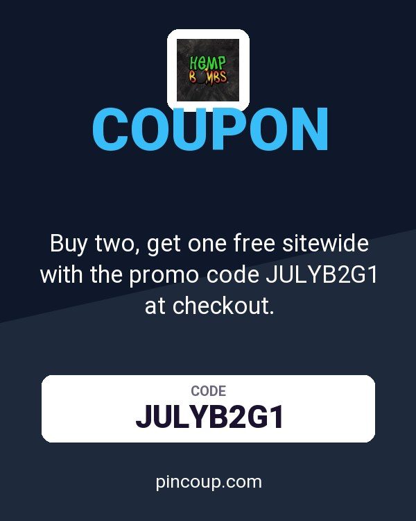 Hemp Bombs coupon: Buy two, get one free sitewide with the promo code JULYB2G1 at checkout.