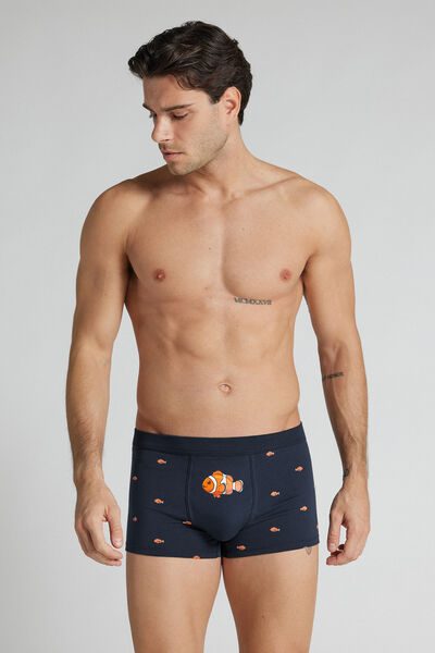 Intimissimi Clown Fish Print Superior Cotton Boxers Man Blue Size 5