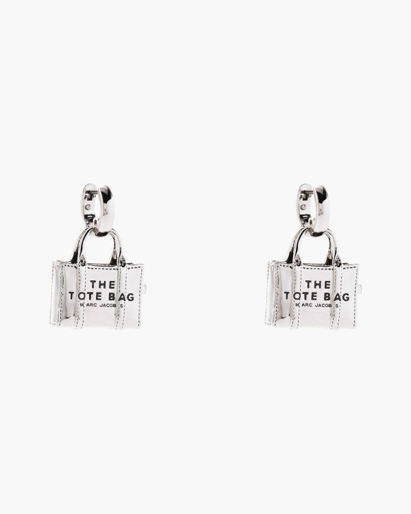 MARC JACOBS Marc Jacobs The Tote Bag Earrings in Light Antique Silver