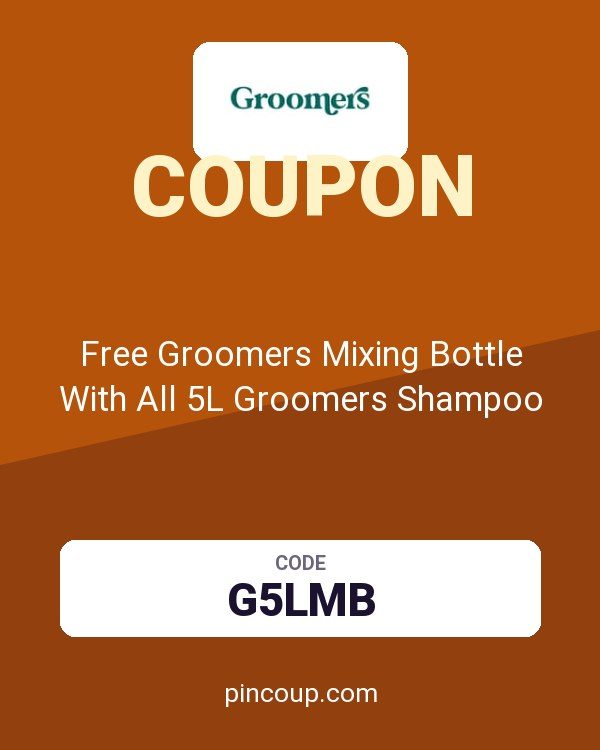 Groomers Online coupon: Free Groomers Mixing Bottle With All 5L Groomers Shampoo