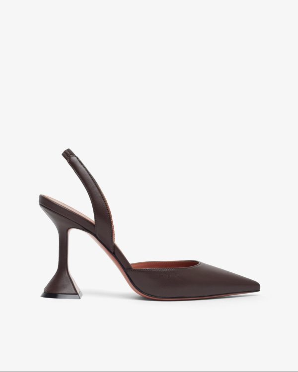 Holli 95 brown leather slingbacks at Savannah's