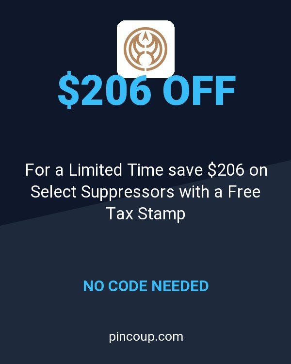 Guns.com coupon: For a Limited Time save $206 on Select Suppressors with a Free Tax Stamp
