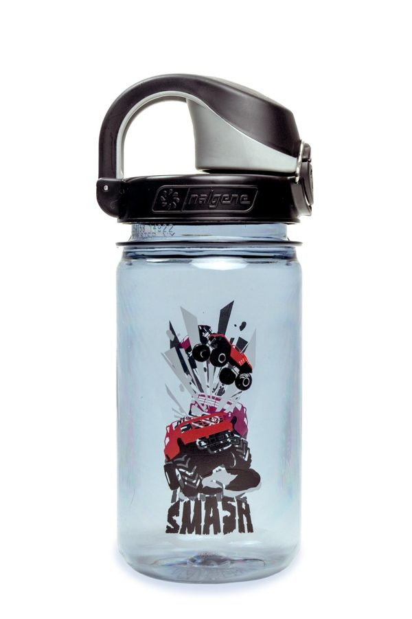 12oz On-The-Fly Kids Lock-Top Bottle with Graphics (Graphic: Smash) at Nalgene