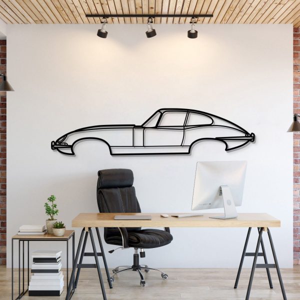 1961 E-Type Metal Car Wall Art - MT0063 - 27.2" - 69 cm at Modello Turbo LLC