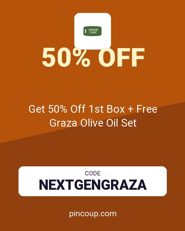 Green Chef coupon: Get 50% Off 1st Box + Free Graza Olive Oil Set